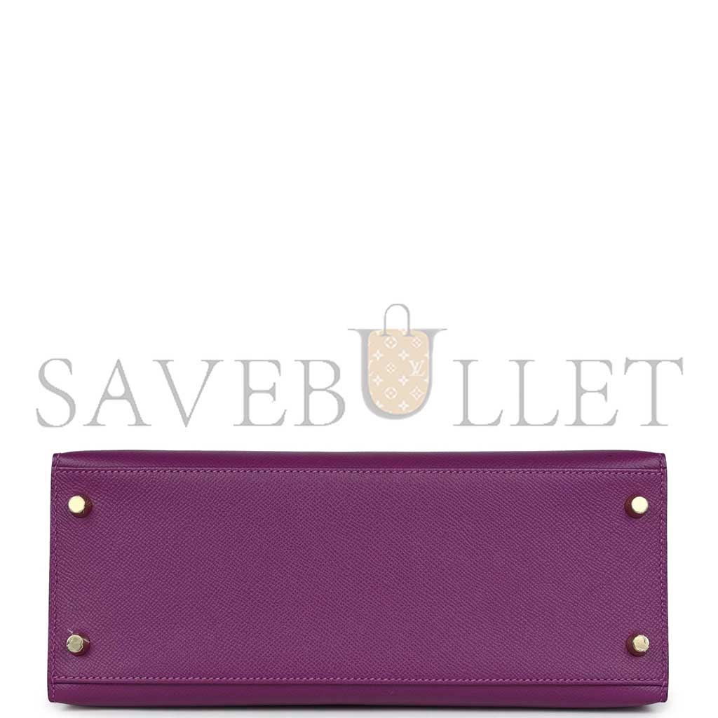 HERMÈS KELLY SELLIER 28 ANEMONE EPSOM GOLD HARDWARE (28*22*10cm)